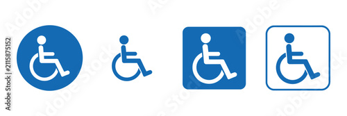 Handicapped sign set, wheelchair accessibility symbols