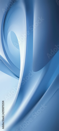 Curved Shapes in Light Blue Tones Creating a Soft Abstract Design in a Digital Space