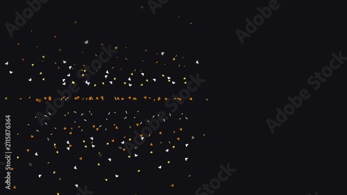 Golden and white heart shapes float gracefully across this digital motion graphic animation for romantic wedding celebration event video footage