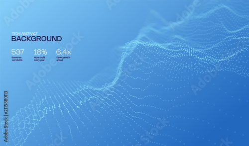 Digital technology data with background network abstract for business communication future. Vector flow science with blue computer futuristic for ai connect line. Tech connection digital