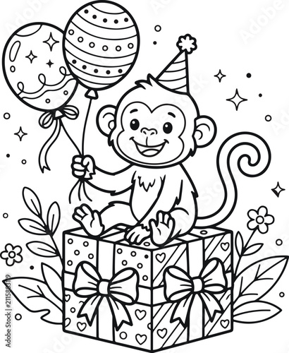 Colorful birthday celebration vector illustration with balloons cake and confetti for festive greetings