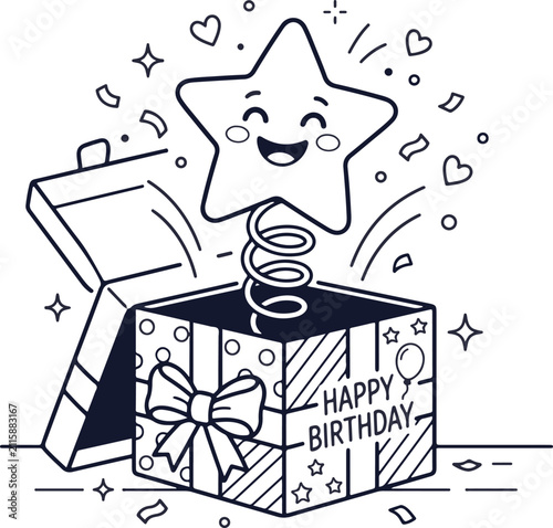 Colorful vector illustration of birthday balloons confetti and festive celebration elements