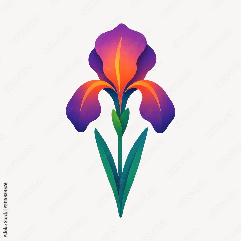 Obraz premium Vibrant iris flower illustration
