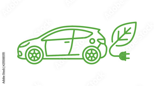 Electric Vehicle Icon Illustrating Sustainable Green Transportation and Eco-Friendly Energy