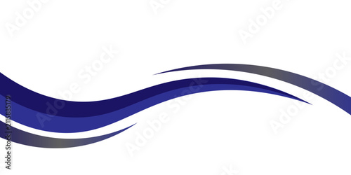 Abstract Blue and Grey Wave Vector Design for Vehicle Wrap and Corporate Graphic