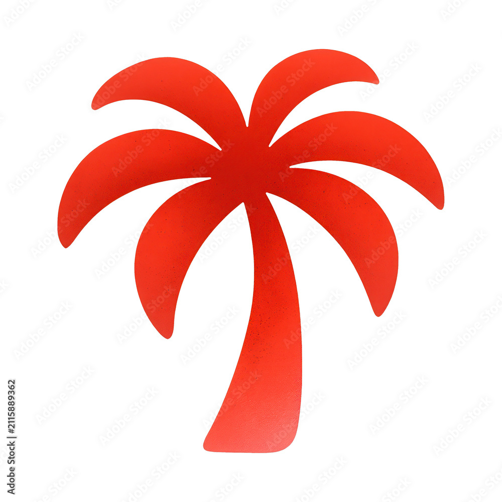 Obraz premium PNG Red palm tree silhouette design.
