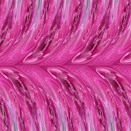 Abstract Fluid Silk Wave Background with Magenta Ruffle Velvet Texture and Creative Digital Art Mirror Distortion