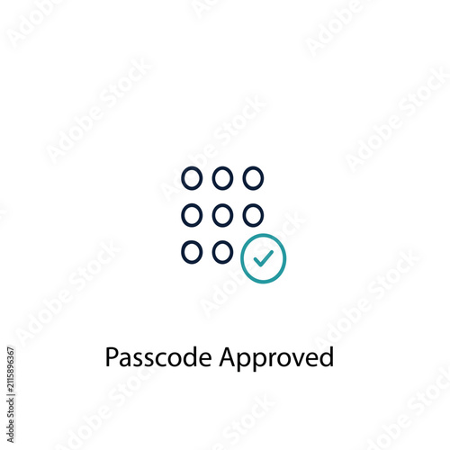 Passcode approved vector icon illustration sign