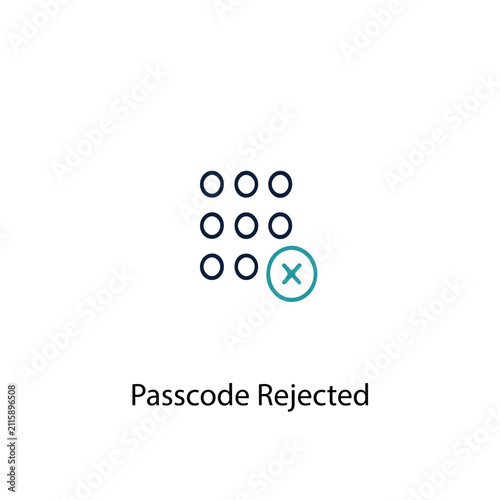Passcode rejected vector icon illustration sign
