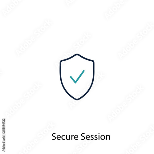 Secure Session vector icon illustration sign