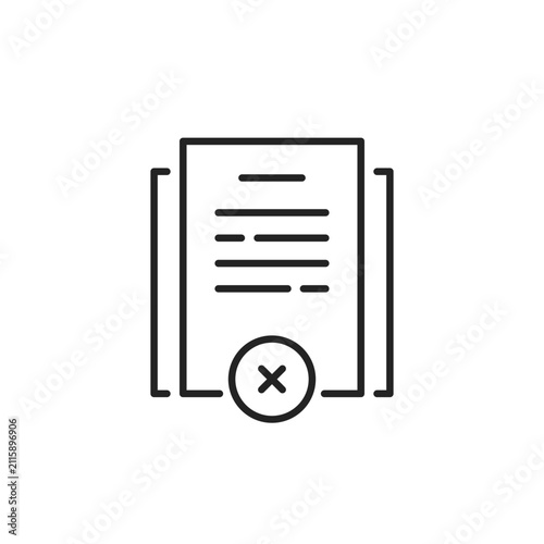 invalid contract with errors like thin line icon