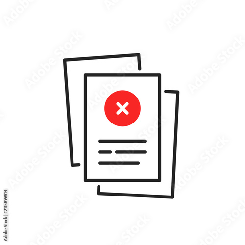 thin line document like incorrect paperwork icon