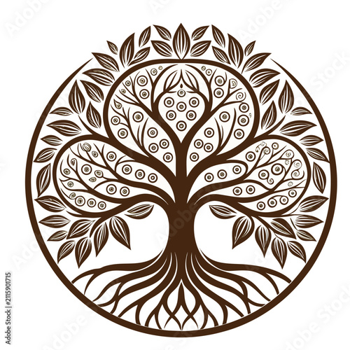 logo vector icon sacred tree