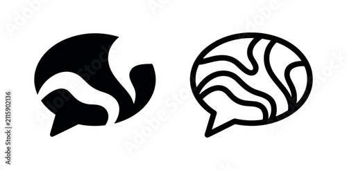 Canvastavla Artificial intelligence brain speech bubble icon