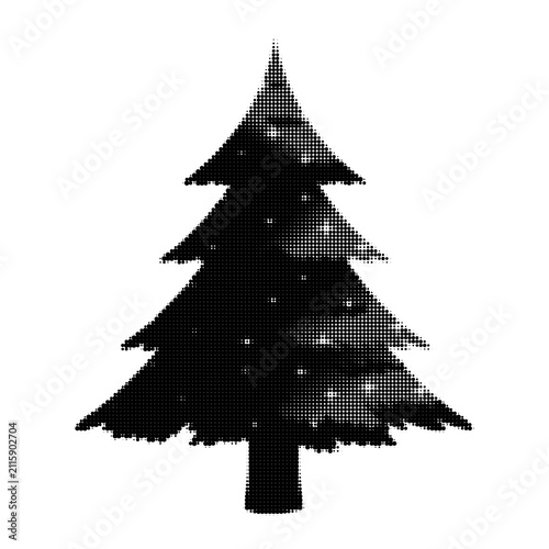 Simple pixel art christmas tree illustration illustration