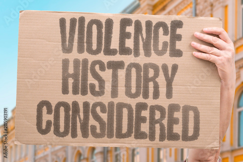 Konstfotografi "Violence History Considered" Prior offenses are taken very seriously