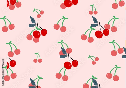 A colorful illustration with an abstract floral pattern isolated background. 
