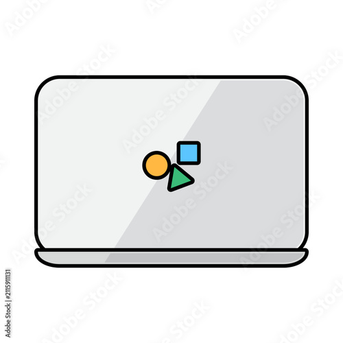 Laptop icon symbolizing portable computing, digital work, business productivity, online communication, and modern technology for office projects