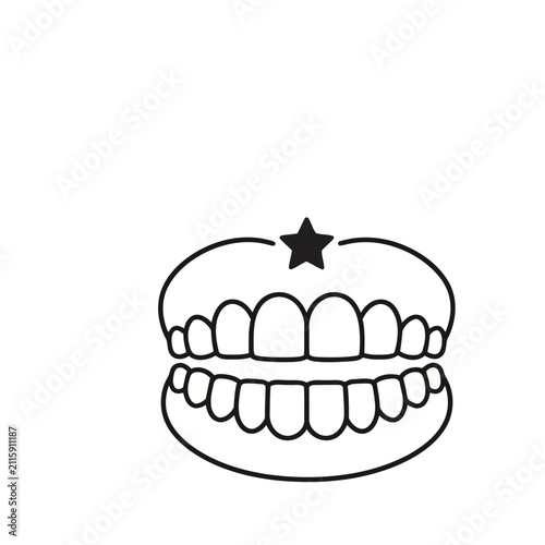 Stylized Teeth with Star Icon