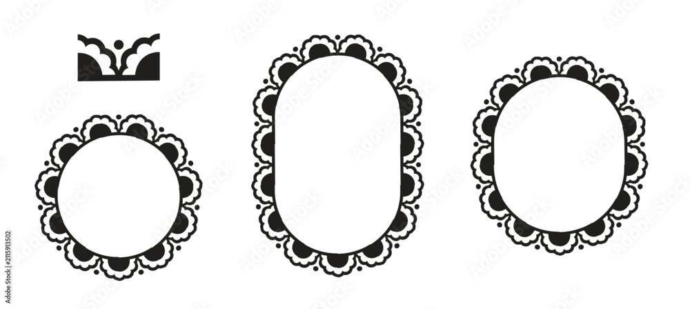 Fototapeta premium Set of decorative lace frames