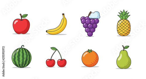 Colorful assortment of fresh fruits