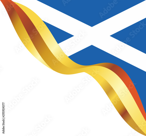 Scotland Waving Flag Ribbon Banner