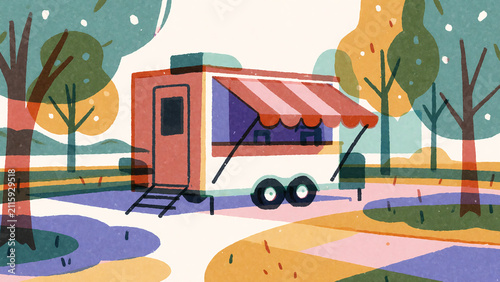 Mobile Health Clinic Pop Up Graphic Illustration