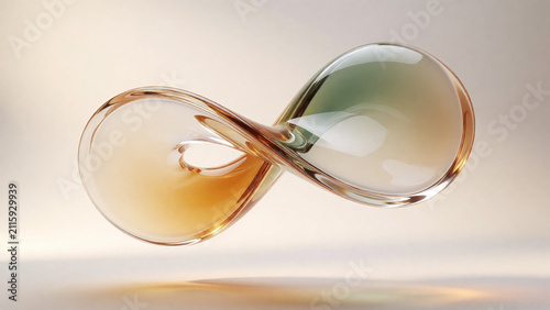 Organic Biomorphic Glass Ribbon Sculpture Social Media Hero Asset