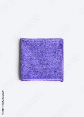 Purple Microfiber Cleaning Cloth Isolated