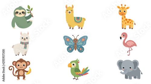 Photography Cute cartoon animals collection