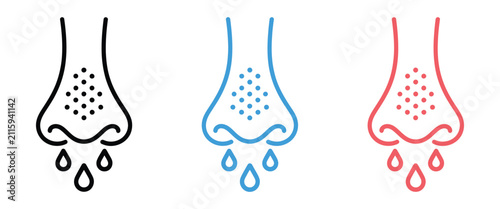 Konstfotografi Runny Nose Anatomy Poster Showing Sneezing, Tissue Use, Flu, Allergy, Virus Infe