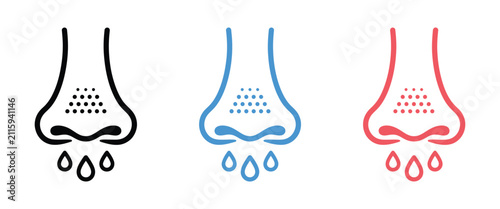 Konstfotografi Runny Nose Medical Poster Illustrating Flu, Allergy, Virus, Congestion, Rhinitis
