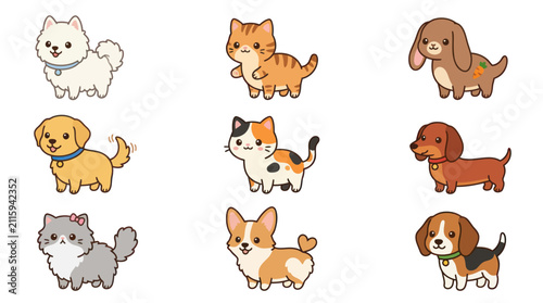 Cute cartoon pets collection