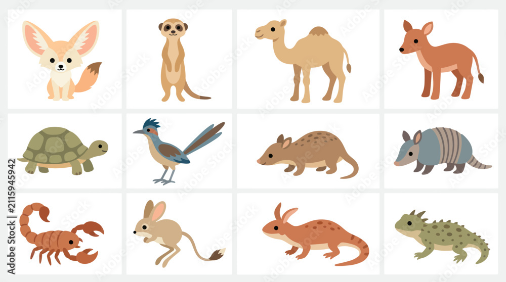 Obraz premium Desert wildlife collection