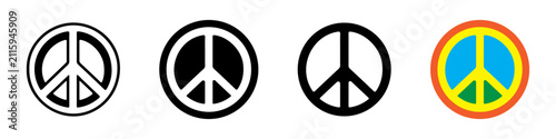 Quadro su tela Peace sign silhouette icon, symbol, clipart, logo vector illustration