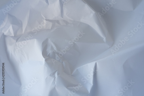 Crumpled White Paper Texture With Folds And Shadows