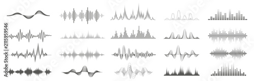 фотографія A collection of different sound wave drawings shown in a clean grid