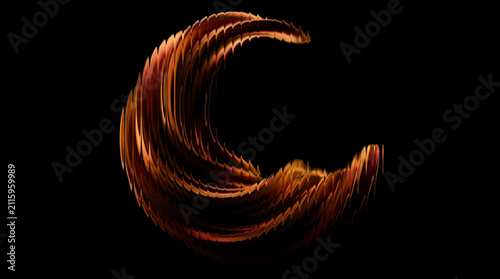 Картината върху платно Abstract flowing form with vertical glass stripes wallpaper, a captivating blend of artistry and design for modern aesthetics