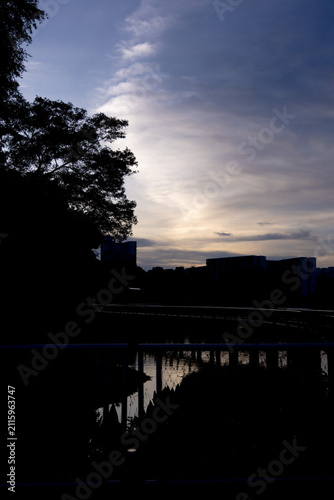 sunset over the river