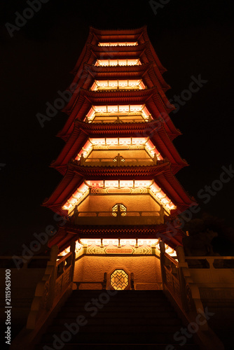 chinese temple at night