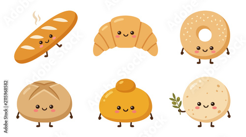 Cute baked goods characters