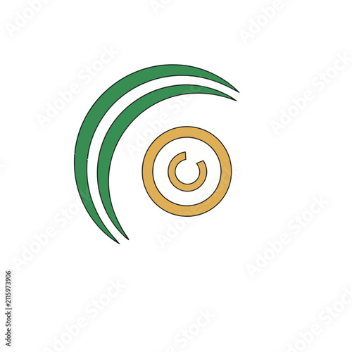 Abstract Green and Gold Swirls