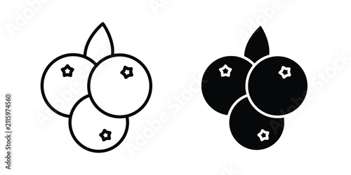 Foto Blueberries icon minimal illustration set