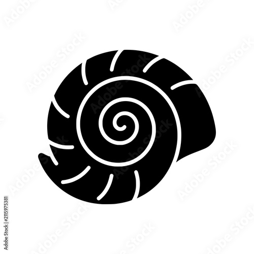 Premium Neo Minimal Seashell icon featuring an elegant spiral shell in a clean geometric style, representing the beach, ocean, marine life, summer vacations, coastal travel, and nature. Perfect for tr