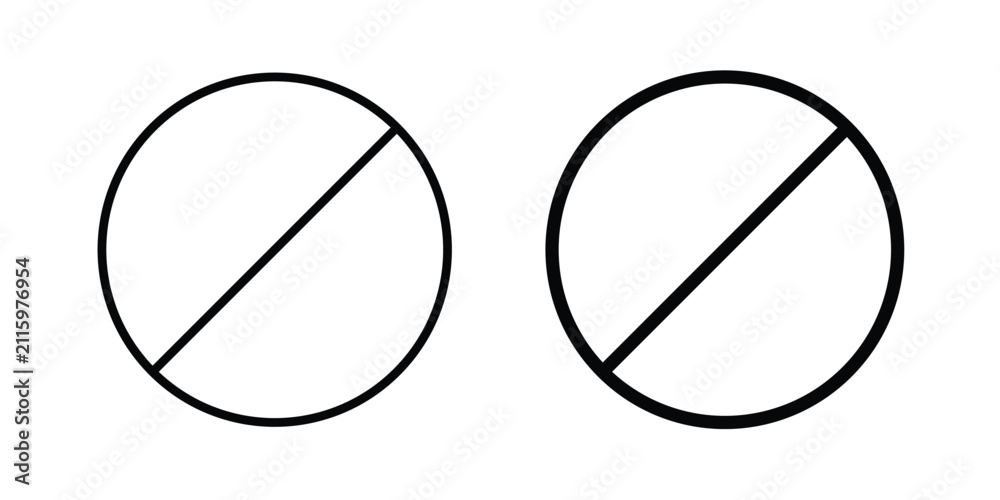 Fototapeta premium Blocked icon editable pictograms collection