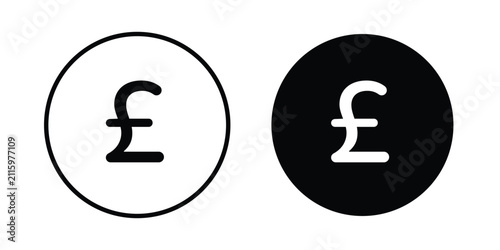 Pound icon editable pictograms collection