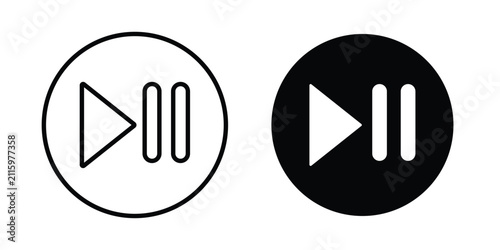 Obraz na płótnie Play pause icon editable pictograms collection