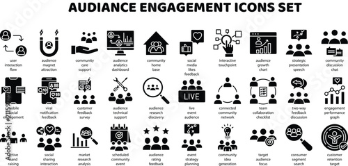 Cuadro en lienzo Audience engagement vector icons