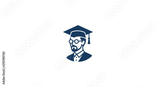 Graduated man with glasses and hat.