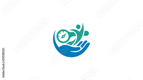 Foto Hand holding a green growing plant.